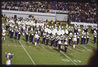 Photograph of the ECU marching band during the 1976 Homecoming football game